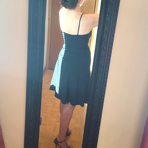 SALE! Cocktail Dress, Black, Spaghetti Strap, Stretch, A-line, Rosette, 6 - Picture 11 of 15